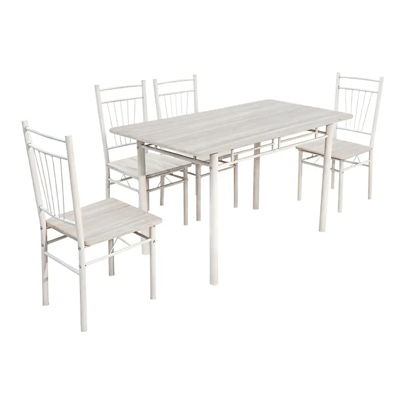 Set de sufragerie 5 piese cu masă și scaune Roza, și metal, Stejar, 120x65x75 cm - Stejar