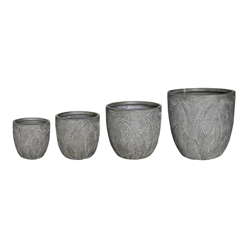 Set 4 ghivece Oniella, stil antic, ceramică, variate, gri, 45x45x44 cm - Gri