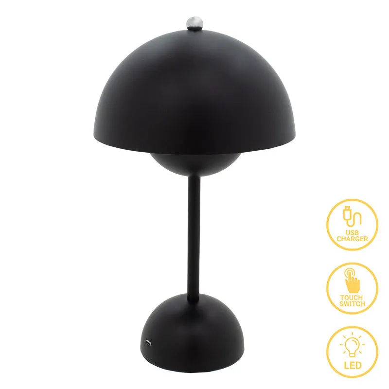 Veioza Creative LED, Alb - Negru, D18x30 cm - Negru