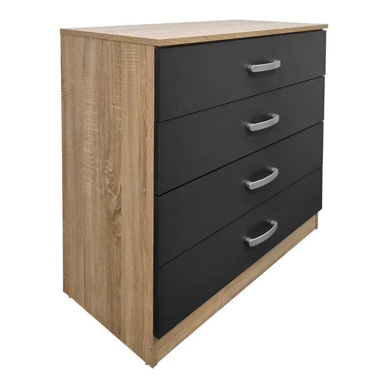 Comoda cu sertare Athos, Lemn, 80x40x79 cm - Sonoma-Antracit