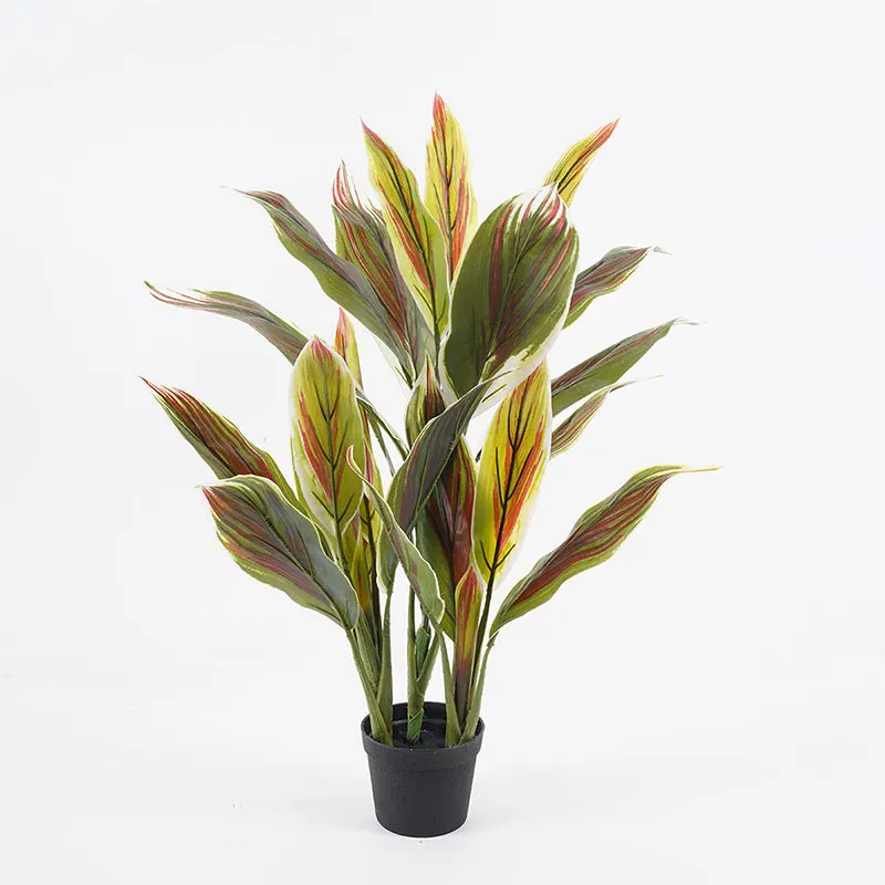Planta decorativă artificială cu ghiveci, Cycas, Plastic, Verde, 55x80 cm - Verde