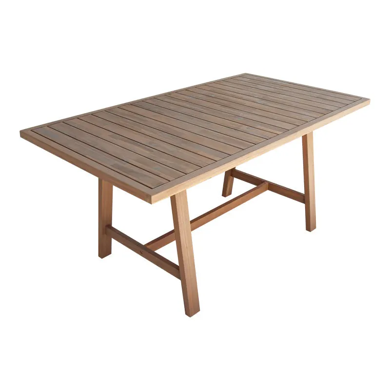 Masă de sufragerie cu blat solid Malibu, Lemn de Acacia, Natur, 180x90x75 cm - Natur