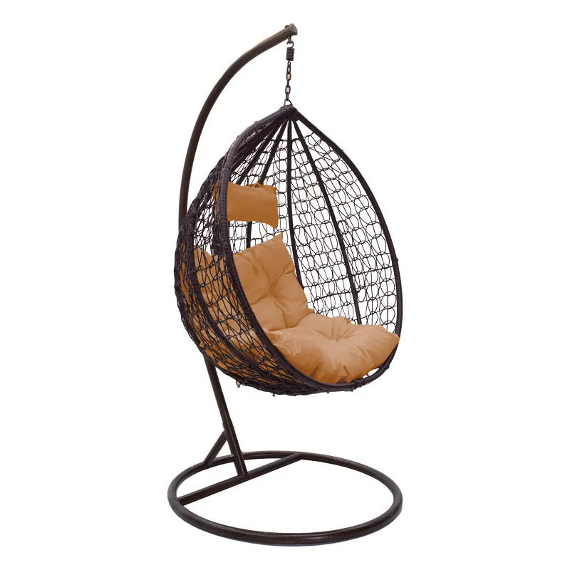 Balansoar Zafer, Metal si PP, 106x103x200 cm - Maro