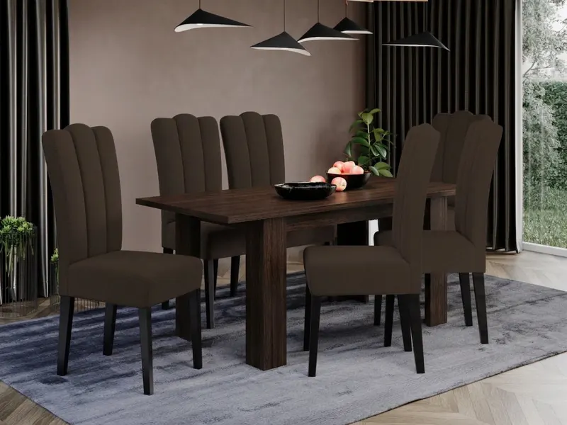 Set Masa Venetia extensibila + 6 Scaune Wog Vardo 43