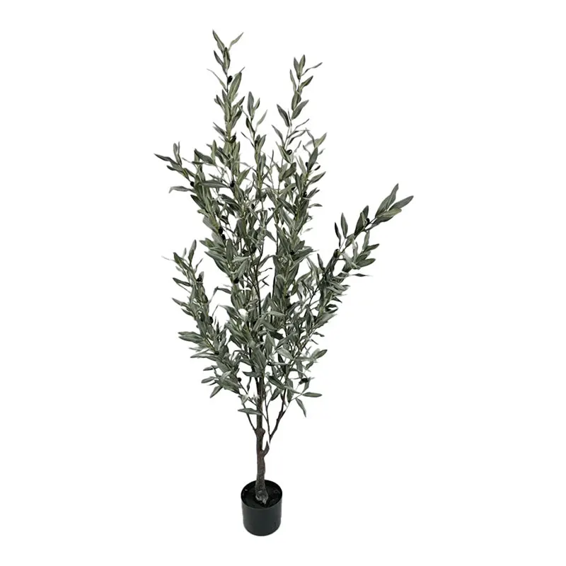 Planta decorativa Arbore de maslin în ghiveci, sintetic, Verde, Înaltime 160 cm - Negru