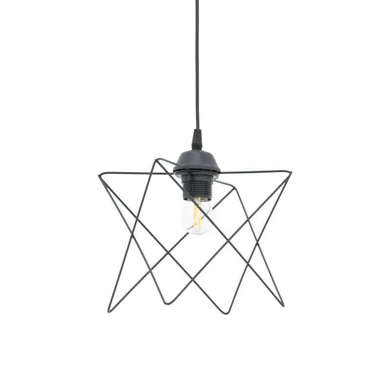 Lustra tavan moderna cu design, Langit, metal, Negru, 18x18x65 cm - Negru