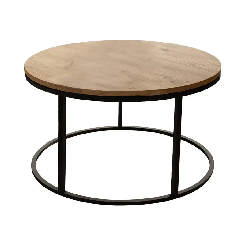 Masuta de cafea Drion  marmura neagra-metal negru D60x40cm - Stejar