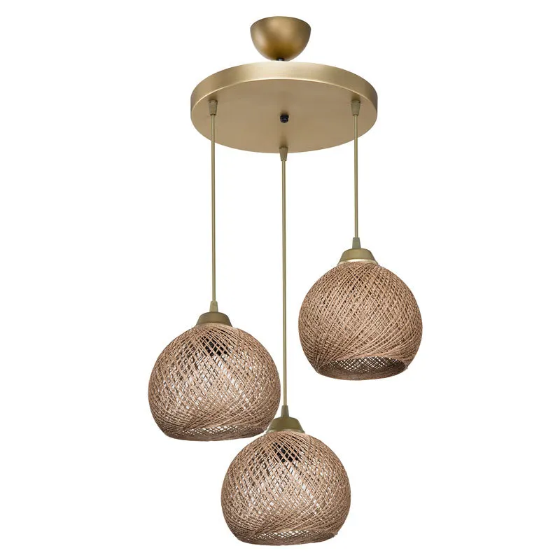 Lustra PWL-1121 Ε27 D40x80cm - Auriu