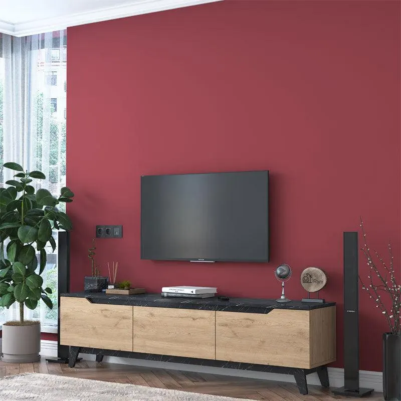 Comoda TV Kasandra 180x35x48 cm - Negru
