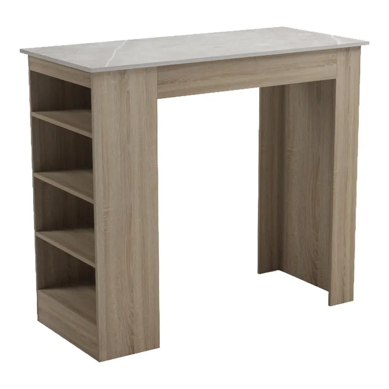 Masă de sufragerie de bar Riff, Aspect, Negru - Sonoma, 120x55x105 cm - Sonoma