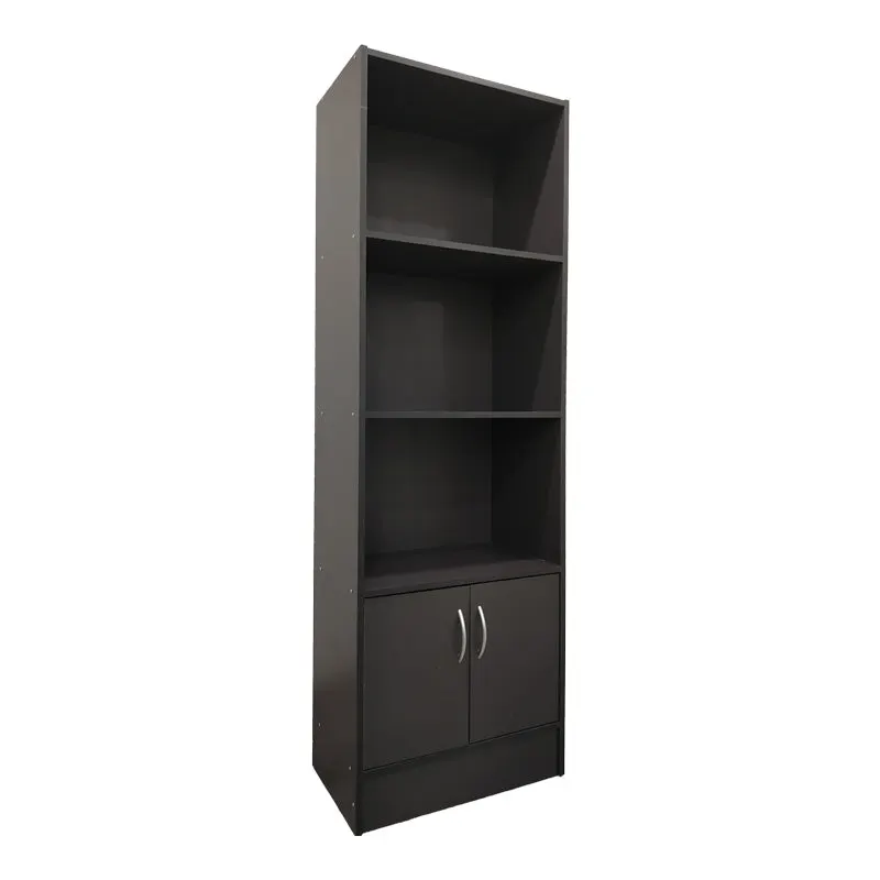 Biblioteca cu rafturi Tekaro, Lemn, Diverse culori, 57x33x180 cm - Antracit
