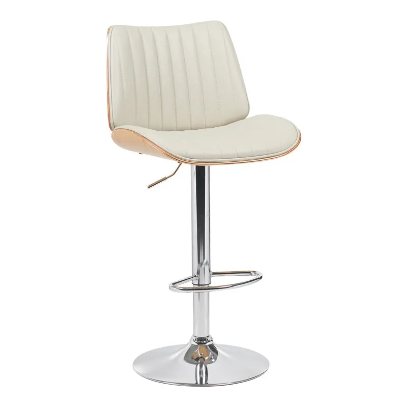 Scaun de bar Amani, PU si metal, 51x54x88-107 cm - Bej
