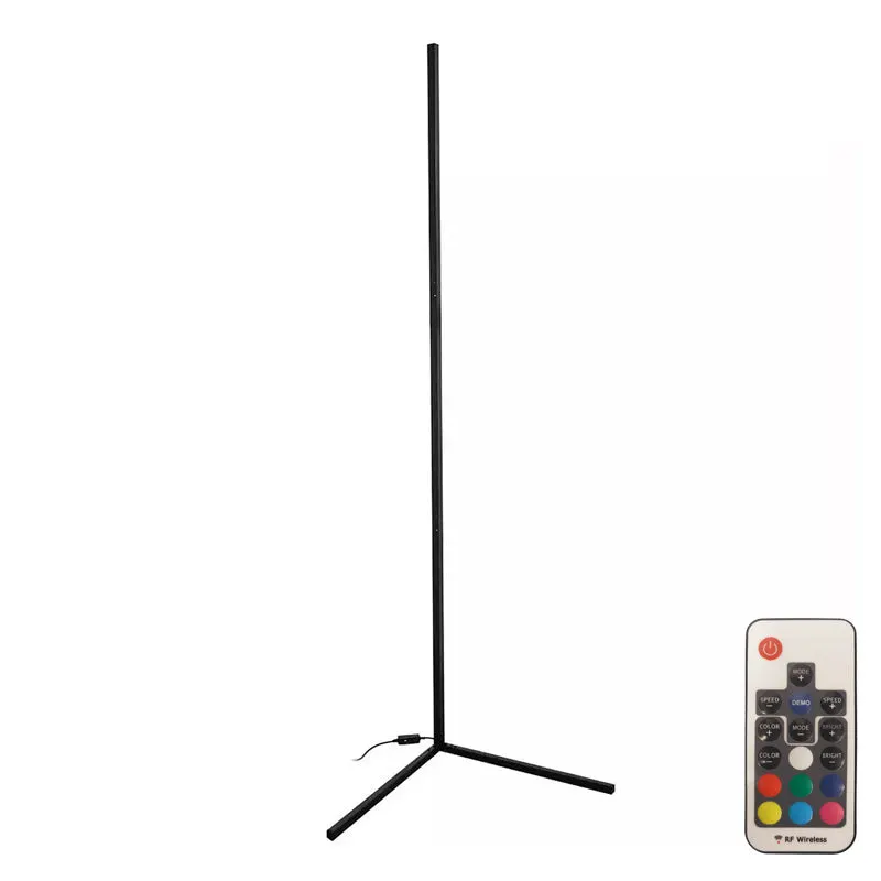 Lampadar modern cu LED Nanek, metal, negru, 30x30x120 cm - Negru