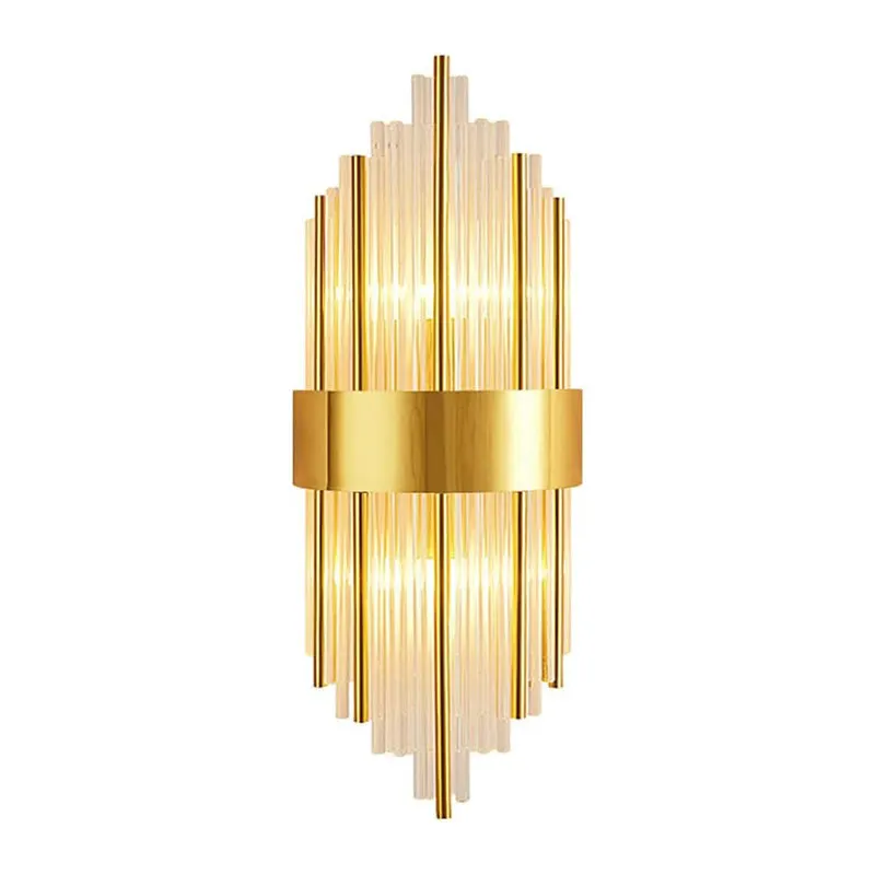 Aplica de perete cu design elegant Fenzy, metal, aurie-alba, 20x60 cm - Auriu