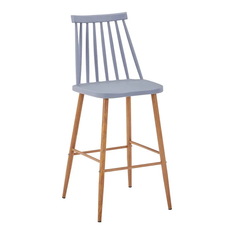 Scaun de bar Aurora I, polipropilena si metal, Diverse culori, 42x47x99 cm - Gri