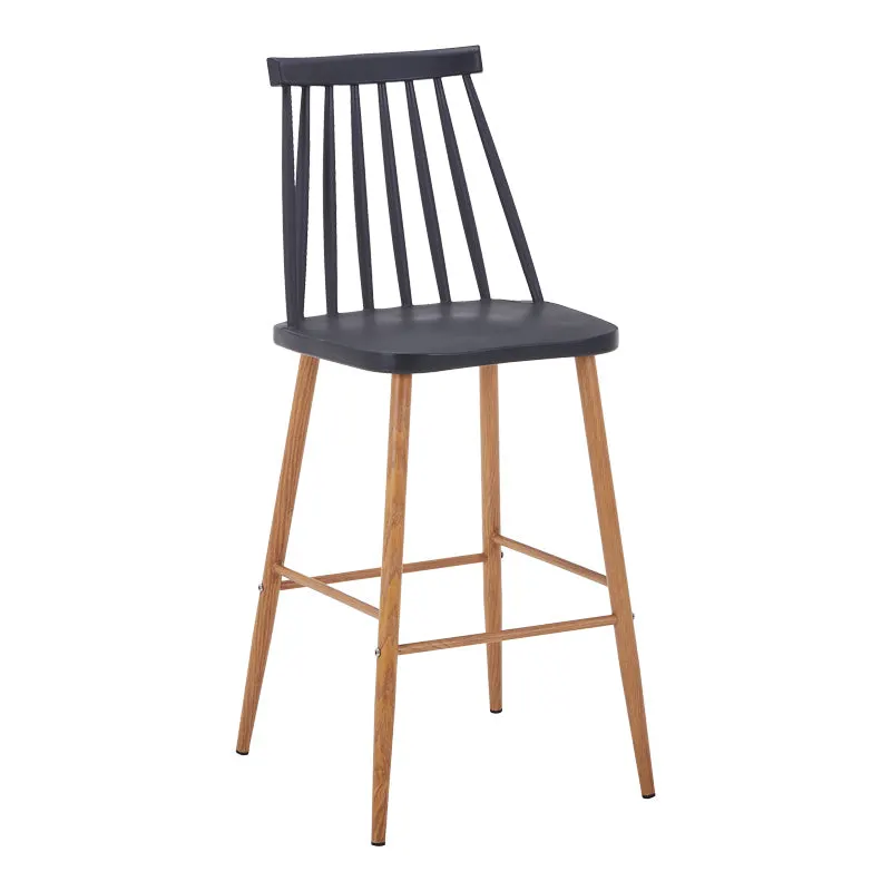 Scaun de bar Aurora I, polipropilena si metal, Diverse culori, 42x47x99 cm - Negru