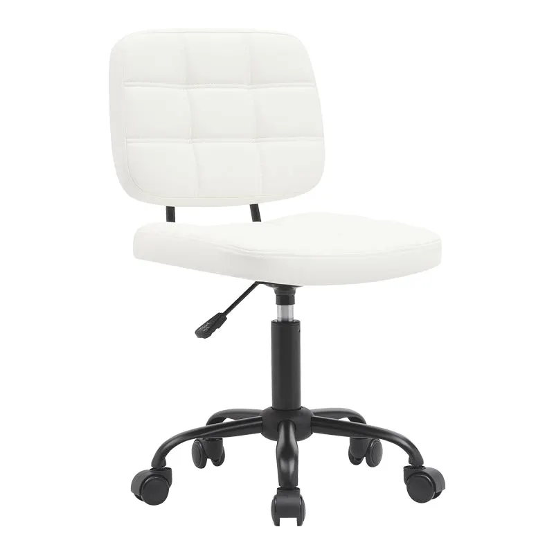 Scaun birou Sedia pu, alb, 50x50x75-85 cm - Alb