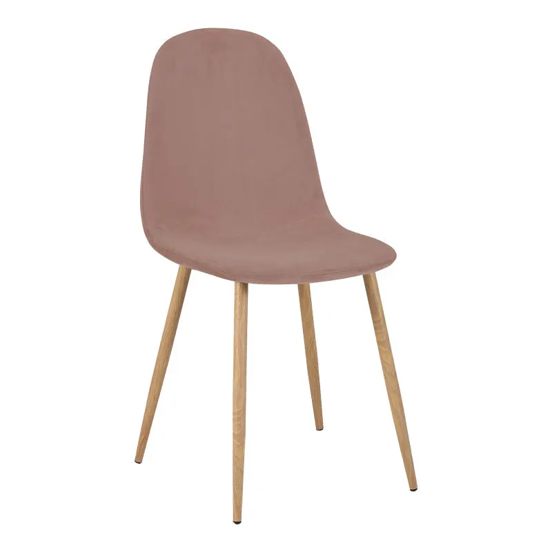 Scaun de sufragerie Bella din catifeamar putred, Natural, 43x52x89 cm - Roz