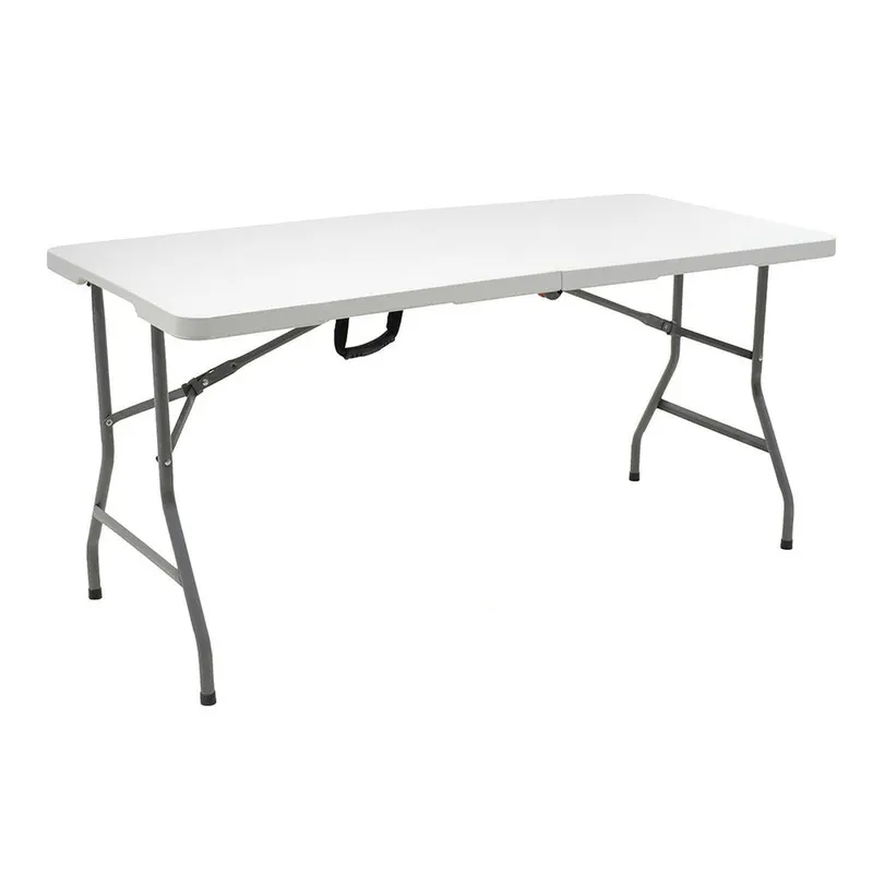 Masa de catering profesionala Rodeo pliabila granit, alb, 183x76x74 cm - Alb