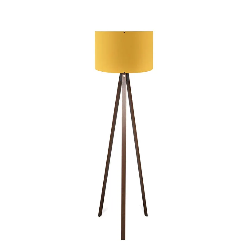 Lampadar PWL-1059, MDF si textil, D38x140 cm - Nuc-Galben