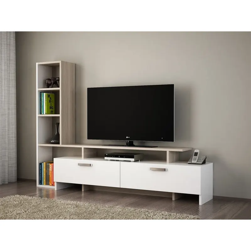 Comoda Tv Simal - White, Cordoba, Alb, 120x22x29.8 cm - Stejar