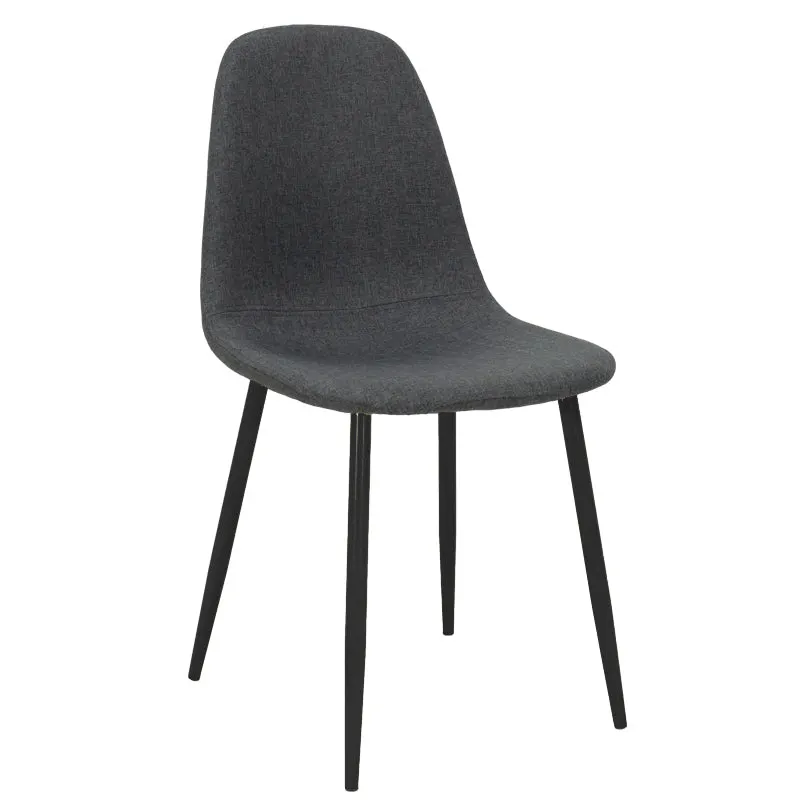 Scaun Bella Gri deschis cu-metal, Natural, 43x52x88 cm - Negru