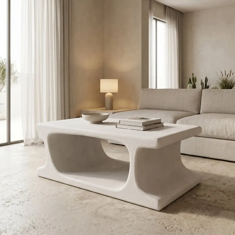 Masuta de cafea Nafel, MDF, Alb, 120x60x45 cm - Alb