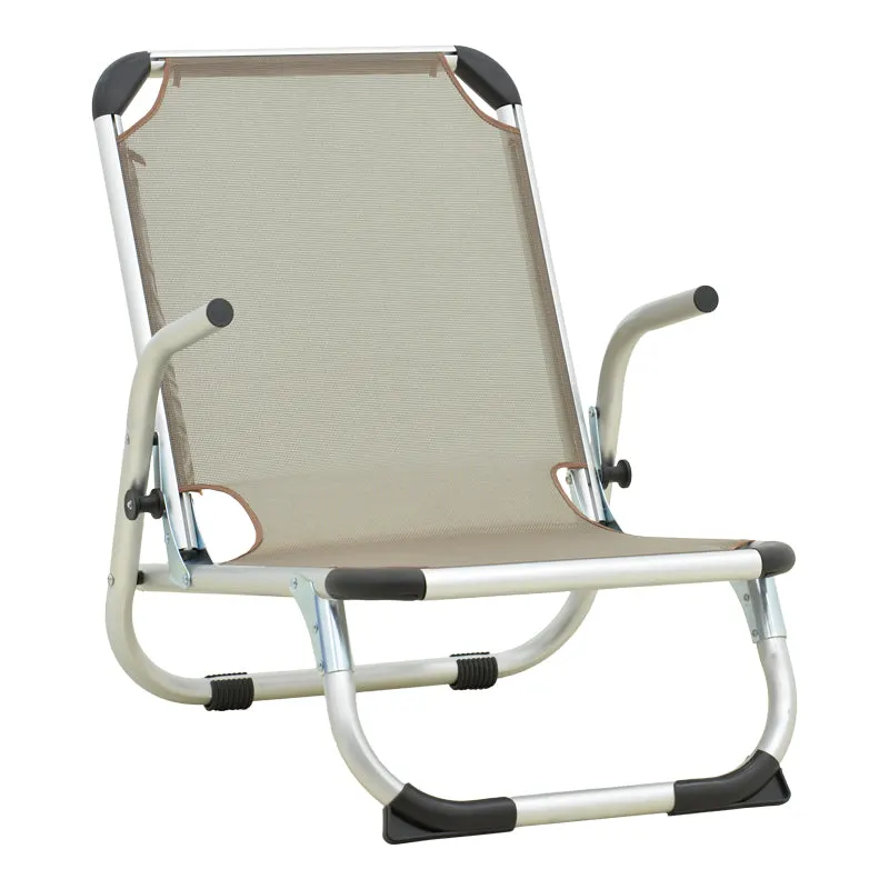 Scaun de exterior Playa, aluminiu si textilene, 54x72x63 cm - Silver-Champagne