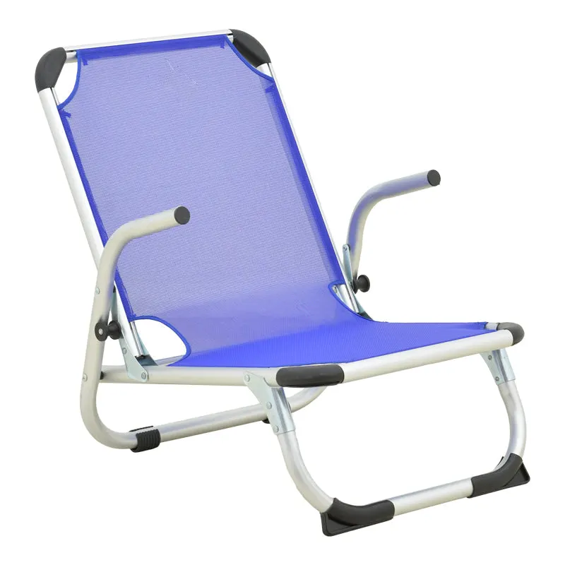 Scaun de exterior Playa, aluminiu si textilene, 54x72x63 cm - Silver-Blue