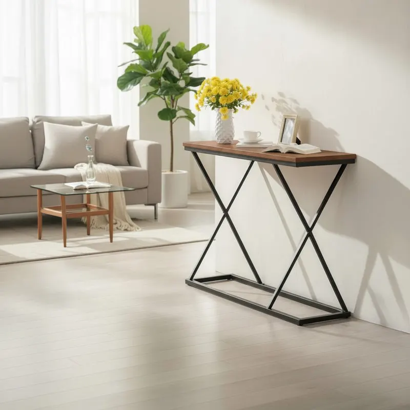 Consola Glimmer, Metal, 100x30x80 cm - Nuc-Negru