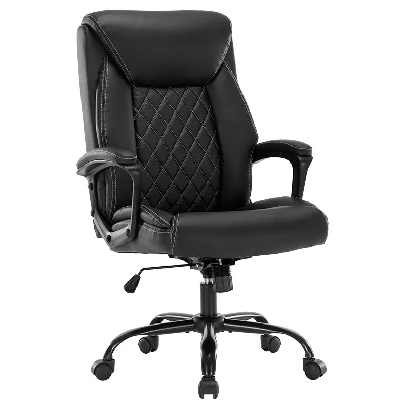 Scaun de birou manager Victory piele ecologica, negru - maro, 65x73x118 cm - Negru