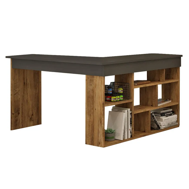 Birou colt Rosaline, Alb - Stejar, 120x129x72 cm - Stejar