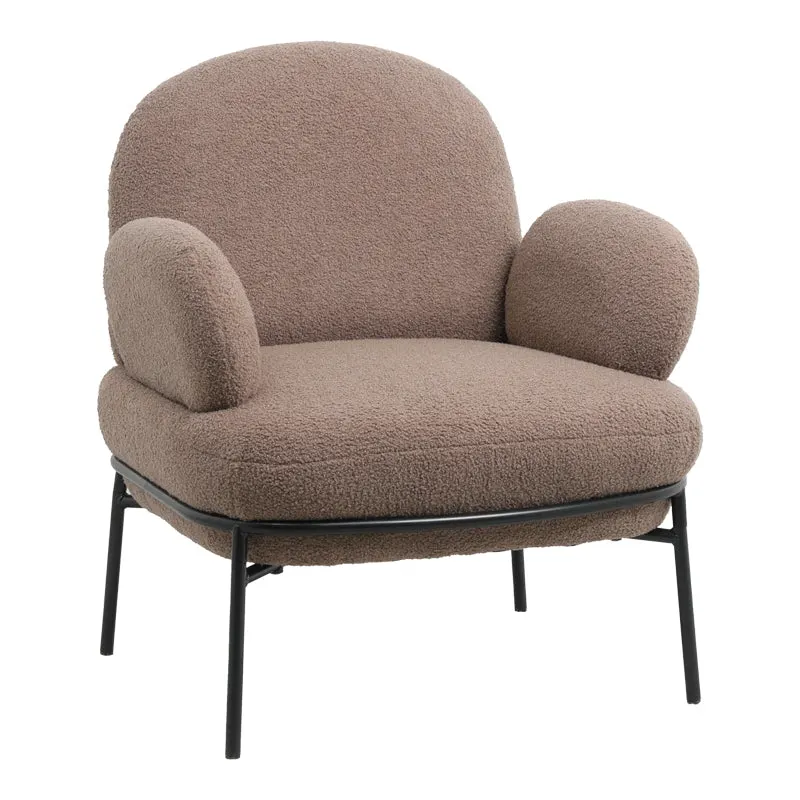 Fotoliu Jaycob boucle, 74x71x83 cm - Crem
