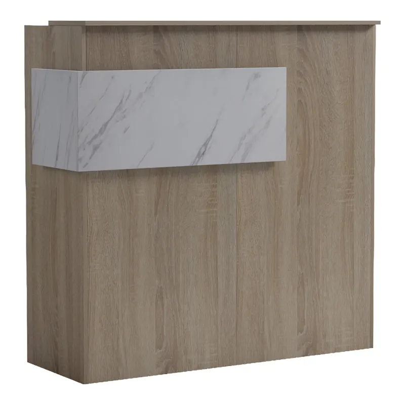 Receptie Optima cu LED, 110x40x110 cm - Sonoma-White Marble