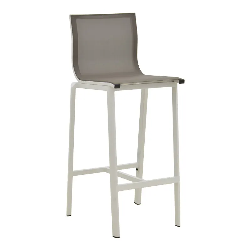 Scaun de bar Melina, aluminiu si textil, 57x52x106 cm - Alb