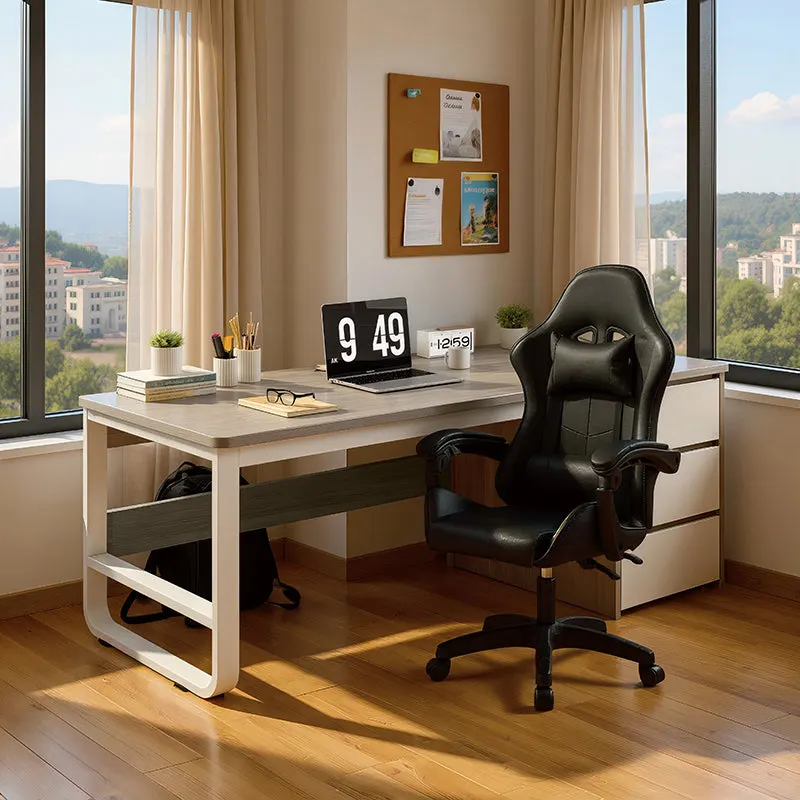 Set mobilier birou studențesc Frame, Lemn, Multicolor, 150x60x75 cm - Multicolor