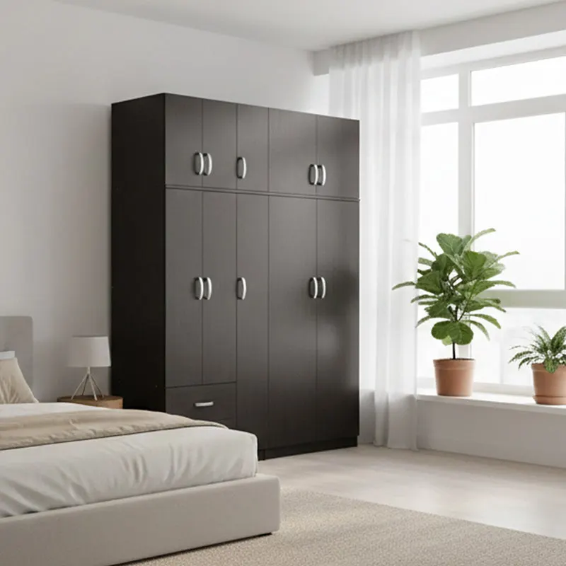 Dulap Athos I cu 5 usi si loft, 170x42x240 cm - Nuc