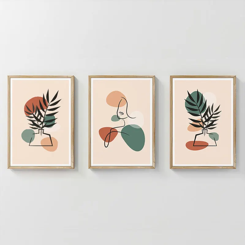 Tablou triptic Elix, Ramă metalică, Multicolor, 33x48 cm - Multicolor