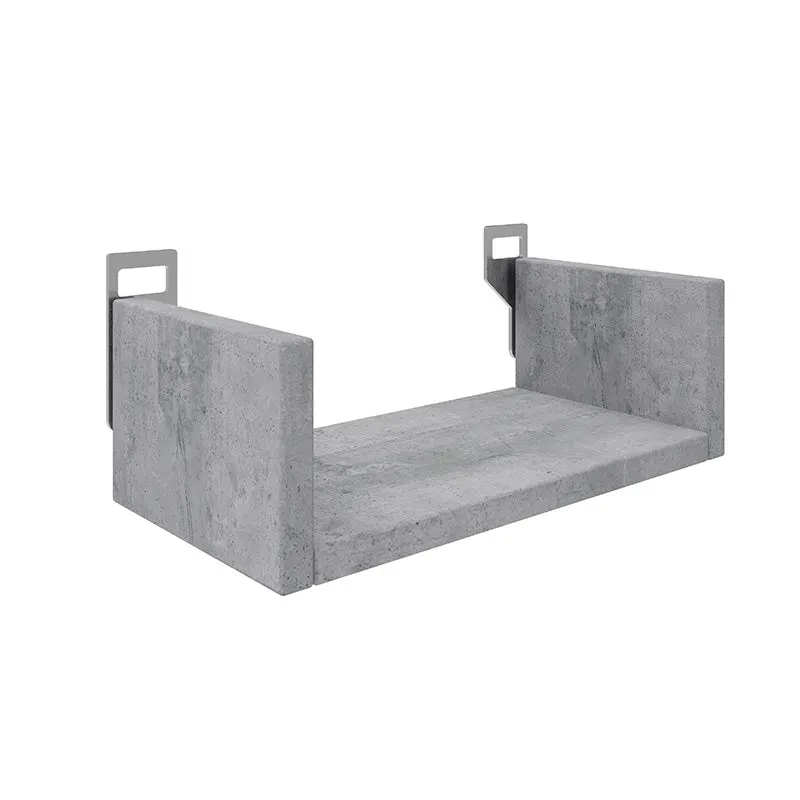 Raft de perete cu spatiu de depozitare, Derva, Lemn, Diverse culori, 30x15x10 cm - Gri