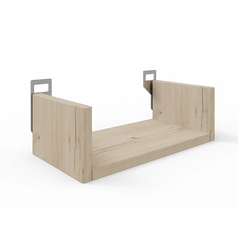 Raft de perete cu spatiu de depozitare, Derva, Lemn, Diverse culori, 30x15x10 cm - Stejar