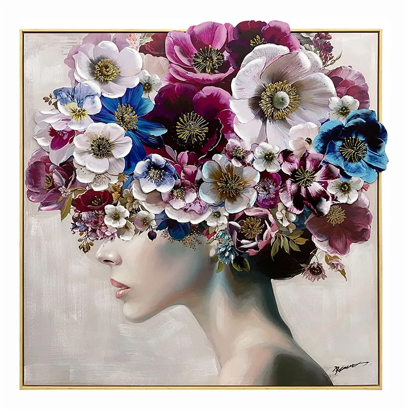 Tablou decorativ pe pânza cu efect 3D Mavare, Lemn/Pânza, Multicolor, 100x100 cm - Multicolor