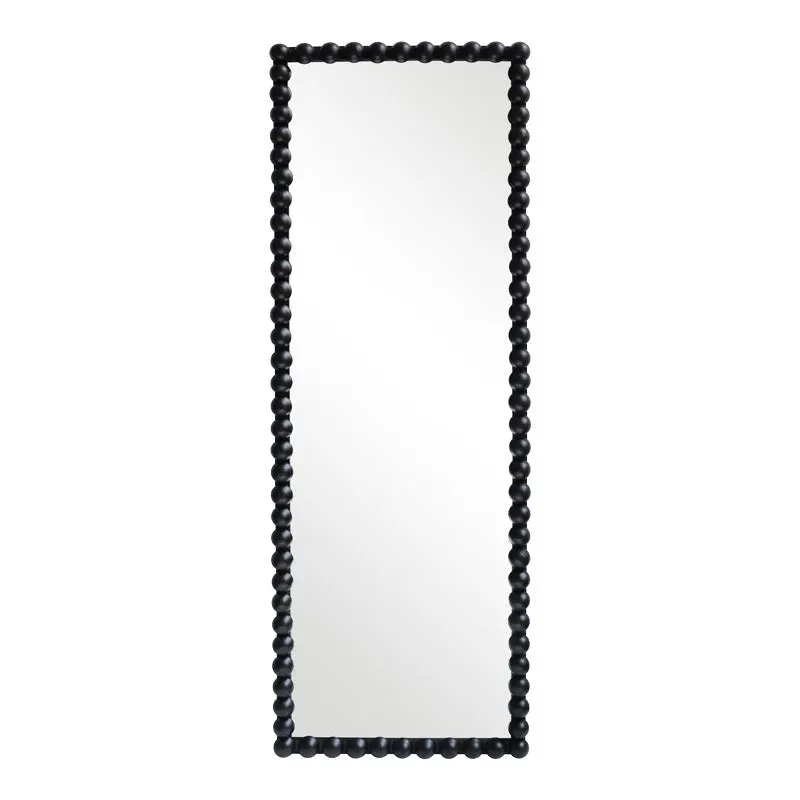 Oglinda din lemn cu finisaj Ledalo, Lemn, Natural - Negru, 45x130 cm - Negru