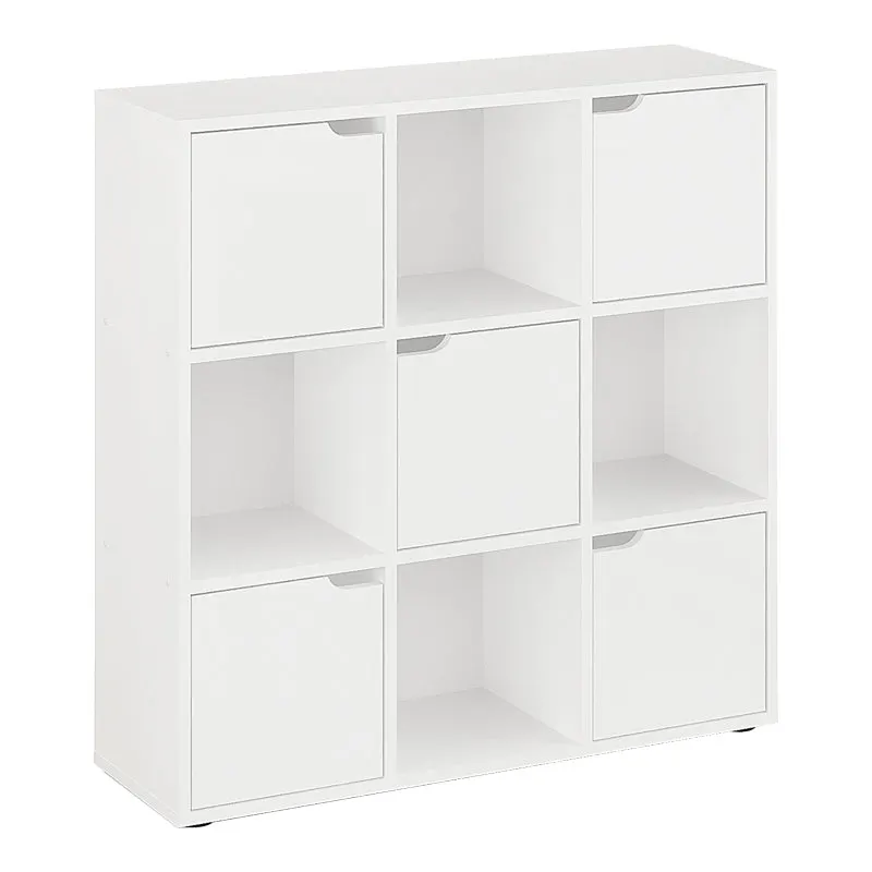 Biblioteca Bookel, Diverse culori, 88x28x89 cm - Alb