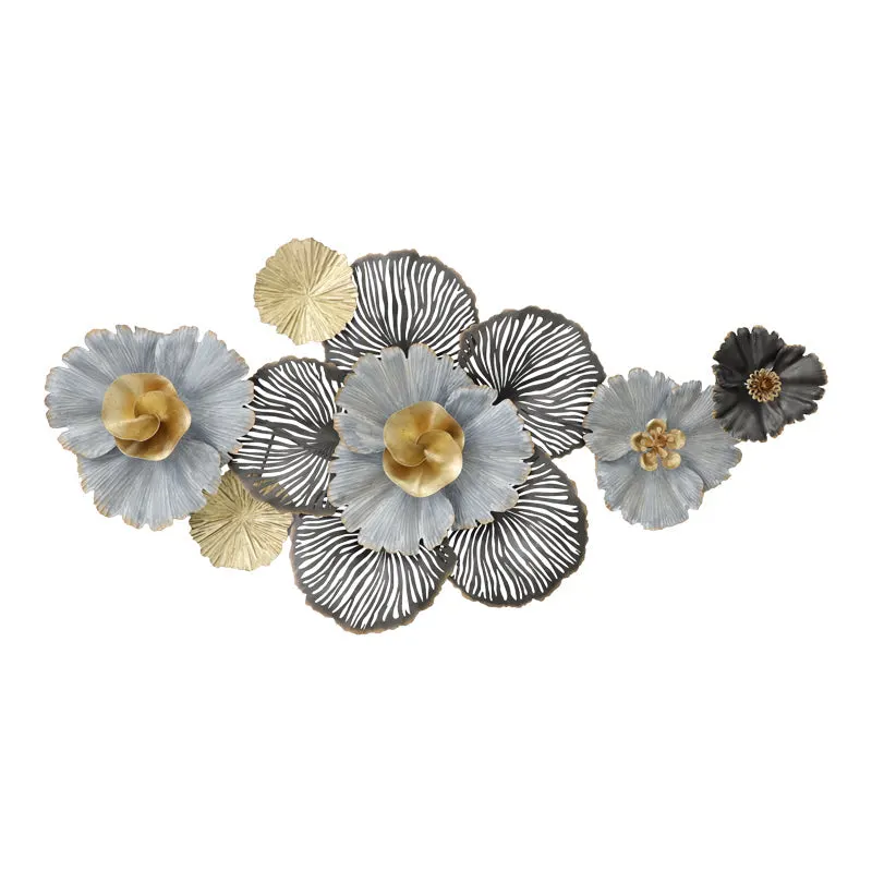 Decoratiune de perete din metal Jemiole, Auriu, 106x53x9 cm - Auriu
