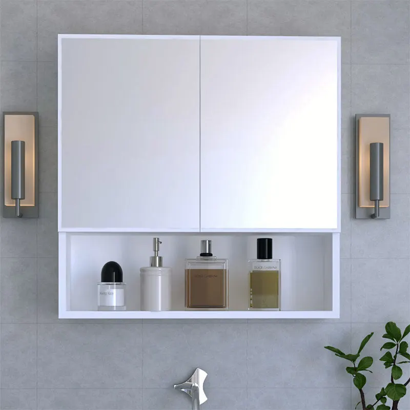Dulap baie cu oglinda Zante, alb, 70x17x70 cm - Alb
