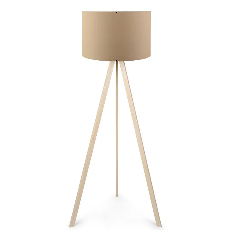 Lampadar PWL-1060, MDF si textil, D38x140 cm - Natural-Maro
