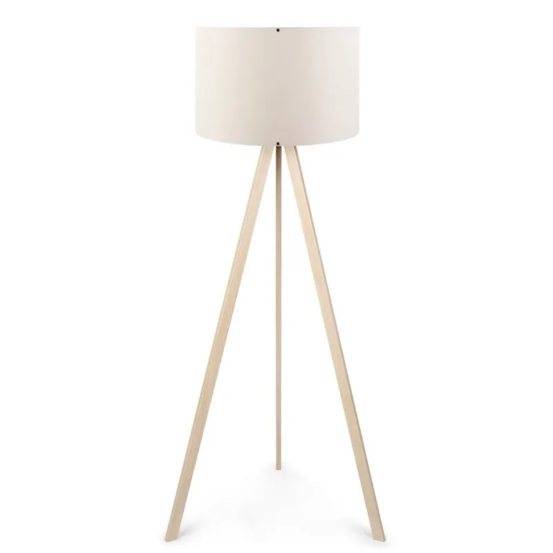 Lampadar PWL-1060, MDF si textil, D38x140 cm - Natural-Crem