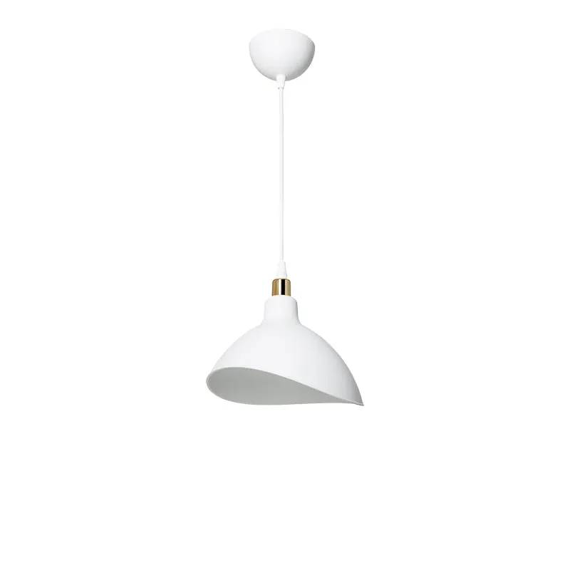 Lustra de tavan cu un singur bec Oufoa, Alb - Negru, D22x22 cm - Alb
