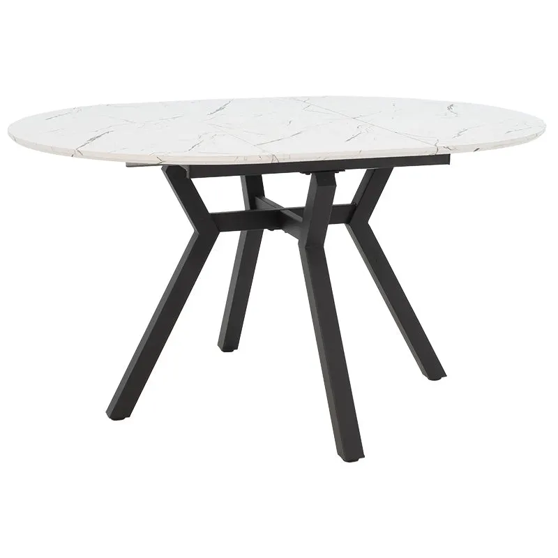 Masa extensibila Frances, Sonoma-negru, 100-140x100x75 cm - Alb