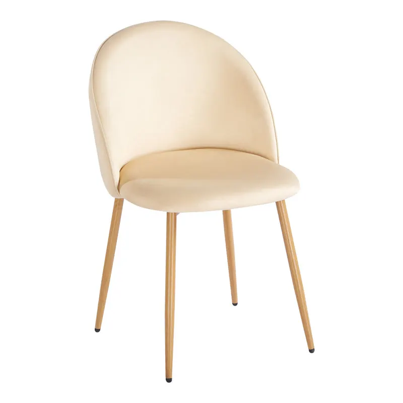Scaun Perch, Catifea, Crem, 50x43x82 cm - Crem